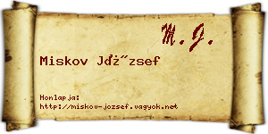 Miskov József névjegykártya